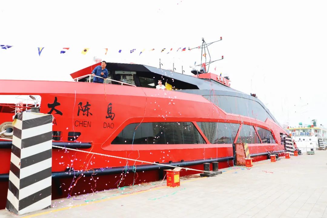 “大陳島”號豪華客輪抵達椒江，常熟國瑞科技配套全船套電氣設備